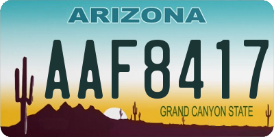 AZ license plate AAF8417