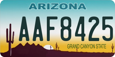 AZ license plate AAF8425