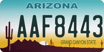 AZ license plate AAF8443