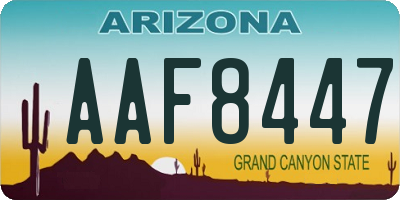 AZ license plate AAF8447