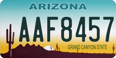 AZ license plate AAF8457