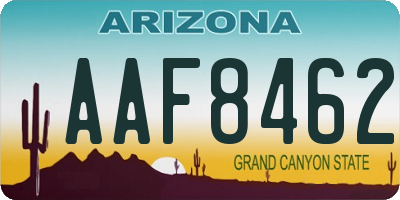 AZ license plate AAF8462