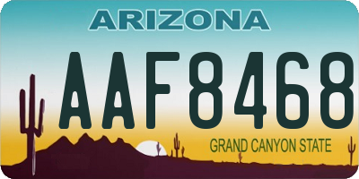 AZ license plate AAF8468