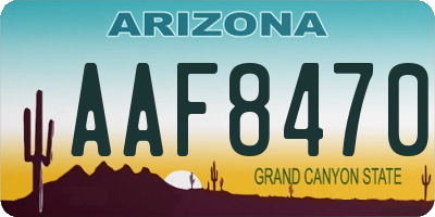 AZ license plate AAF8470
