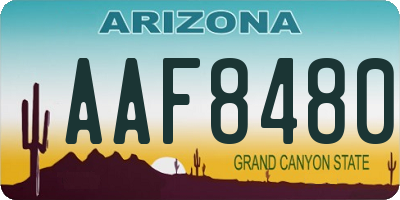 AZ license plate AAF8480