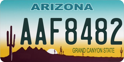 AZ license plate AAF8482