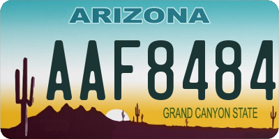 AZ license plate AAF8484