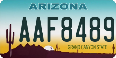 AZ license plate AAF8489