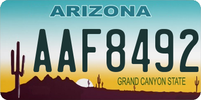 AZ license plate AAF8492