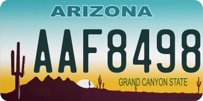 AZ license plate AAF8498