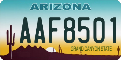 AZ license plate AAF8501