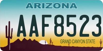 AZ license plate AAF8523