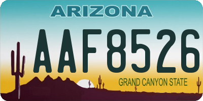 AZ license plate AAF8526