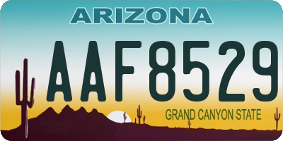 AZ license plate AAF8529