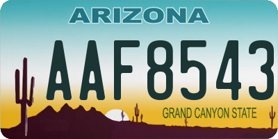 AZ license plate AAF8543