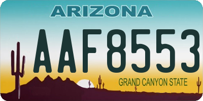 AZ license plate AAF8553