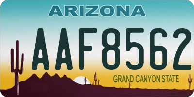 AZ license plate AAF8562