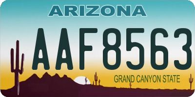 AZ license plate AAF8563
