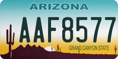 AZ license plate AAF8577