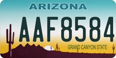 AZ license plate AAF8584