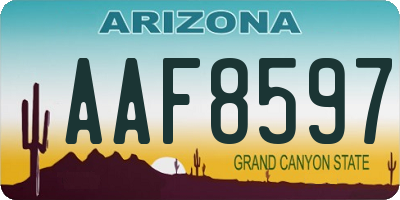 AZ license plate AAF8597