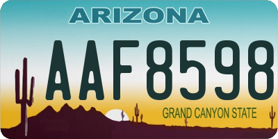 AZ license plate AAF8598