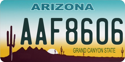 AZ license plate AAF8606