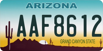 AZ license plate AAF8612