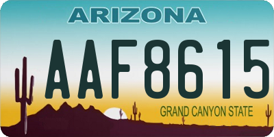AZ license plate AAF8615