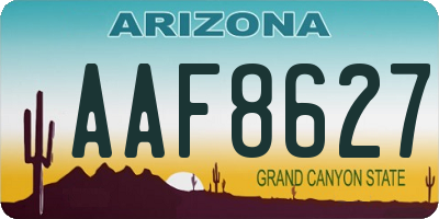 AZ license plate AAF8627