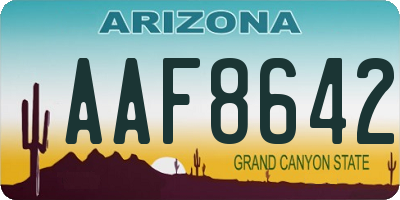 AZ license plate AAF8642
