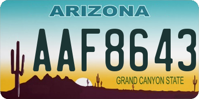 AZ license plate AAF8643
