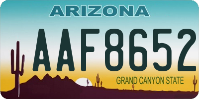 AZ license plate AAF8652