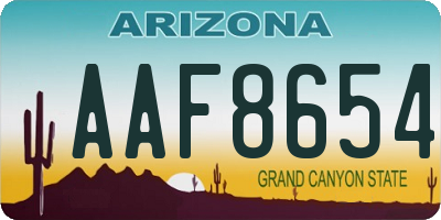 AZ license plate AAF8654