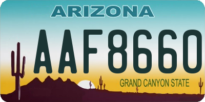 AZ license plate AAF8660