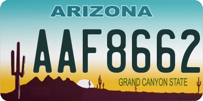 AZ license plate AAF8662