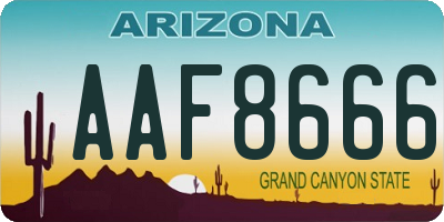 AZ license plate AAF8666