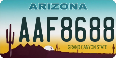 AZ license plate AAF8688