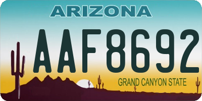 AZ license plate AAF8692