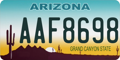AZ license plate AAF8698