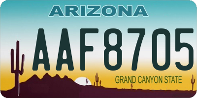 AZ license plate AAF8705