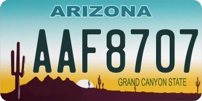 AZ license plate AAF8707