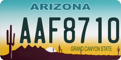 AZ license plate AAF8710