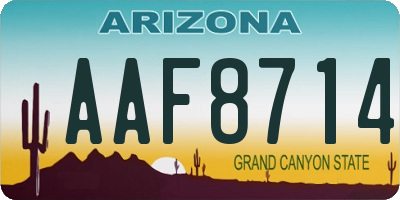 AZ license plate AAF8714