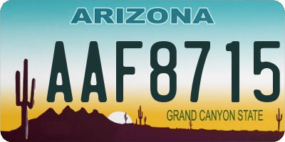 AZ license plate AAF8715