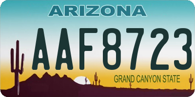 AZ license plate AAF8723