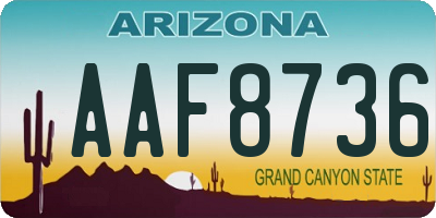 AZ license plate AAF8736