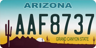 AZ license plate AAF8737