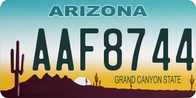 AZ license plate AAF8744