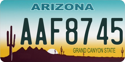 AZ license plate AAF8745